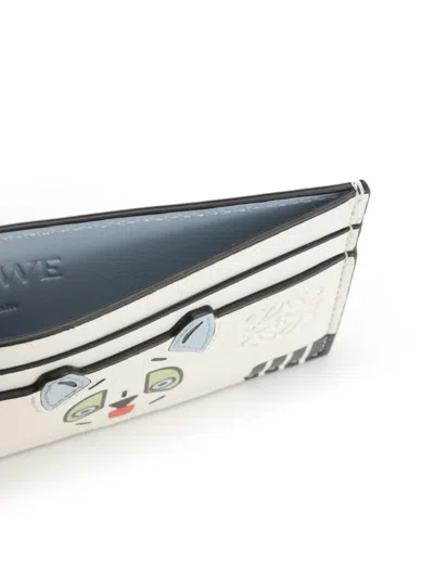 Loewe Plain Cardholder Futurist Cat Wallets White In White