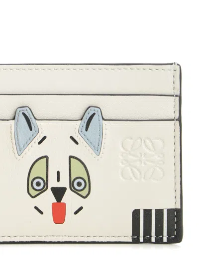Loewe Plain Cardholder Futurist Cat Wallets White In White