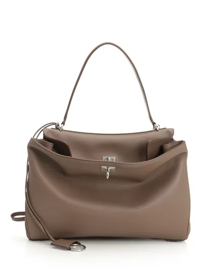 Balenciaga Women Rodeo Medium Leather Crossbody Bag In Brown