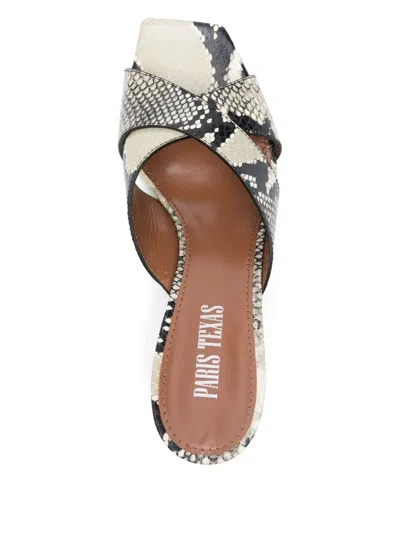 Paris Texas Arizona Snake-embossed Leather Mule Sandals In Multi