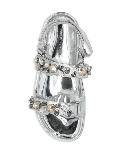 Tory Burch Woman Sandals Silver Size 6 Synthetisches Material In Silver
