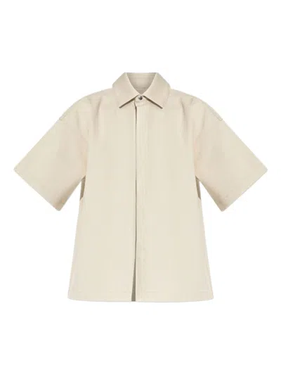Jil Sander Mc Beige Overshirt Camel Logo Label In Neutral
