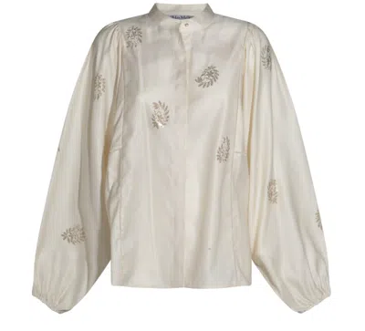 Max Mara Maxmara Women Lightweight Cotton Satin Shirt In Neutral