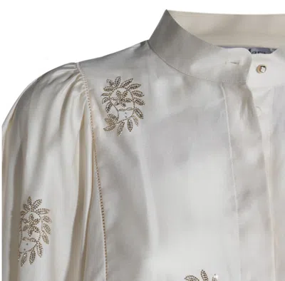 Max Mara Maxmara Women Lightweight Cotton Satin Shirt In Neutral