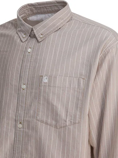 Carhartt Wip Beige Cotton Shirt In Black