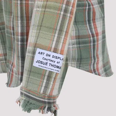Gallery Dept. Mens Light Green Marley Plaid-print Cotton Flannel Shirt In Green