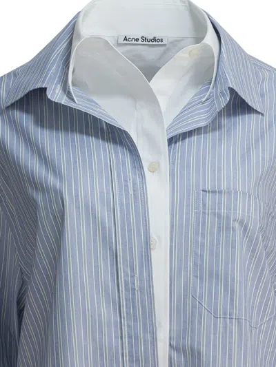 Acne Studios Light Blue Cotton Shirt In Multi