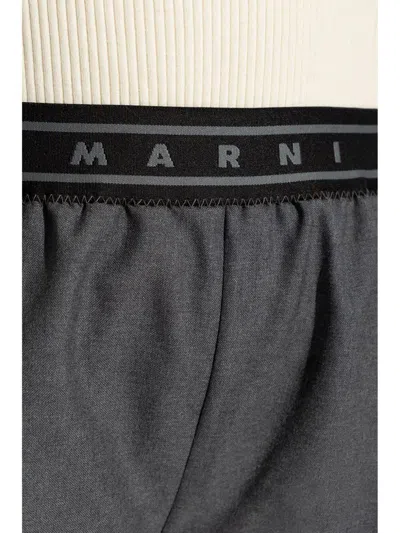 Marni Tailored Grey Trousers With Comfortable Elastic Waistband In Gray