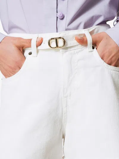 Twinset Shorts Blue And Green In White