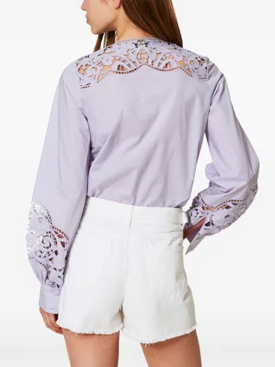 Twinset Shorts Blue And Green In White