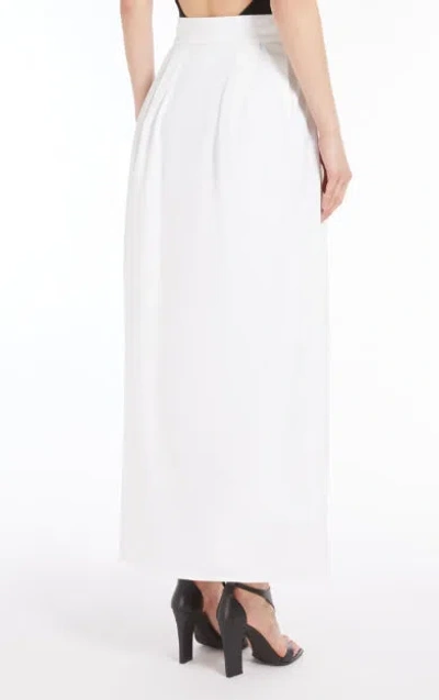 Max Mara High-waisted Pleated Maxi Skirt With Subtle Back Slit In White