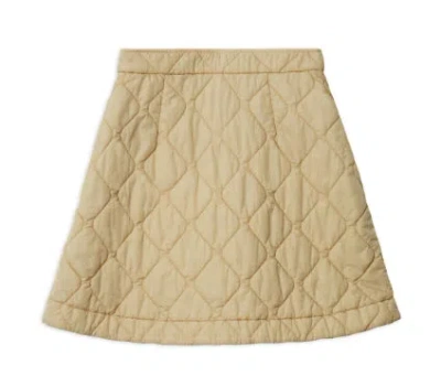Burberry Almond Beige Quilted A-line Skirt In Brown