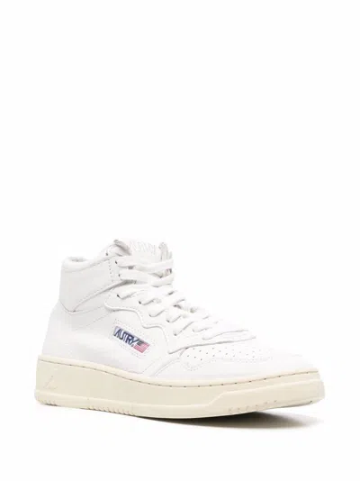 Autry White Leather High-top Sneakers In White