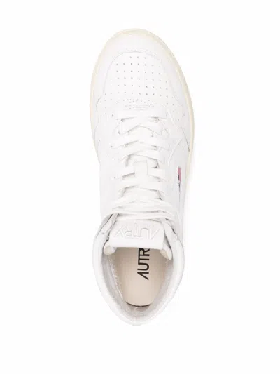 Autry White Leather High-top Sneakers In White