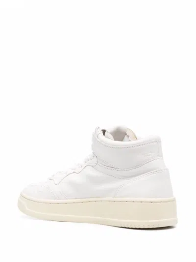 Autry White Leather High-top Sneakers In White
