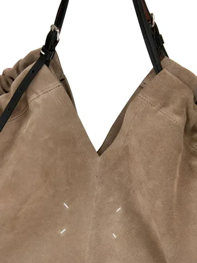 Maison Margiela Suede Tote Bag In Brown