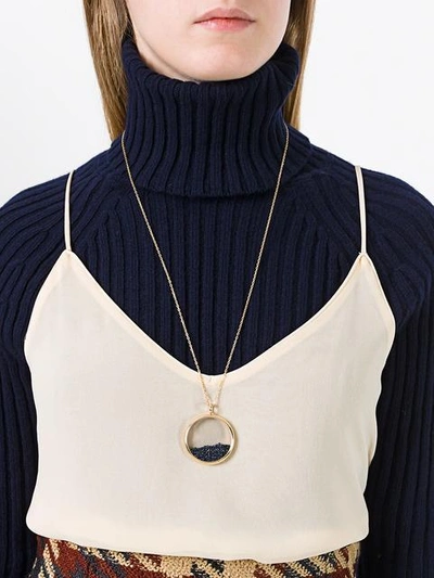 Shop Aurelie Bidermann 'chivoir' Sapphire Large Necklace In Metallic