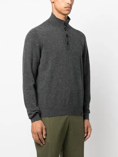 Fay Anthracite Grey Virgin Wool Sweater In Gray