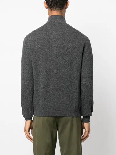 Fay Anthracite Grey Virgin Wool Sweater In Gray
