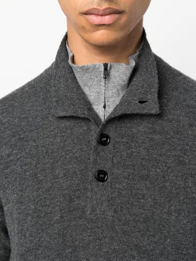 Fay Anthracite Grey Virgin Wool Sweater In Gray
