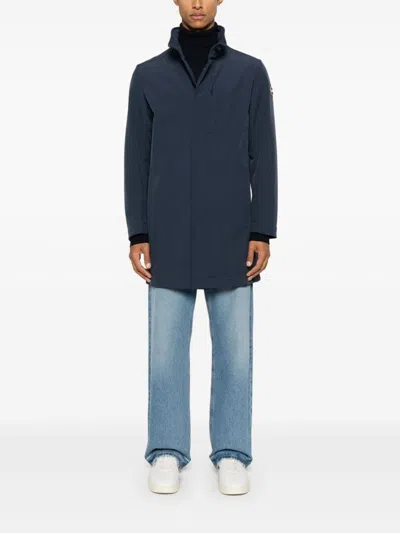 Fay Navy Ribbed Turtleneck Sweater In Black