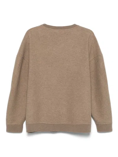 Max Mara Sweatshirt In Jersey In Brown