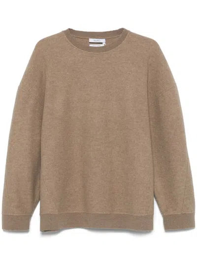 Max Mara Sweatshirt In Jersey In Brown
