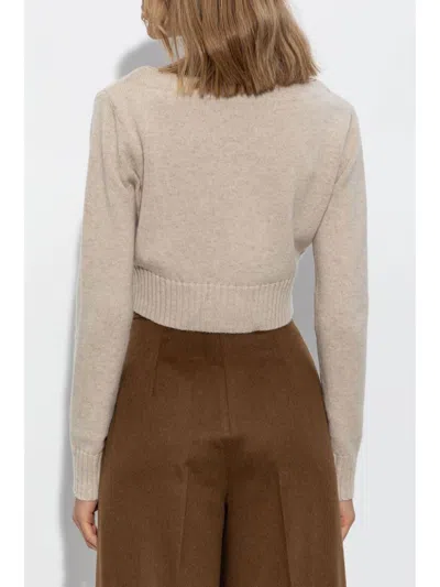 Max Mara Black Wool Sweaters In Neutral