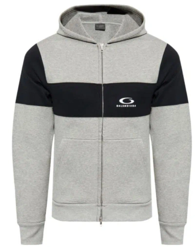Balenciaga Gray/black Loop Sports Icon Sweatshirt In Gray