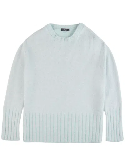 Fay Knitted Long-sleeve Sweater In Blue