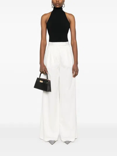 Max Mara Black High-neck One-piece With Open Back And Structured Shorts In Black