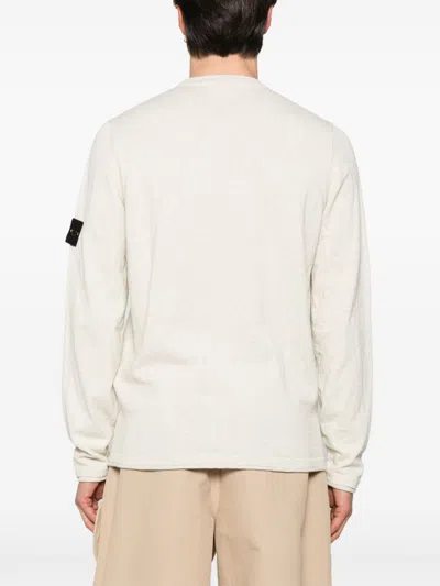 Stone Island Soft Textured Wool-polyamide Blend Sweater In Neutral