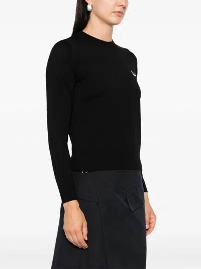 Maison Kitsuné Cozy And Warm Wool Sweater In Black