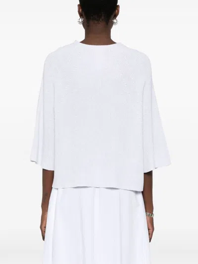 Fabiana Filippi Light Grey Metallic Knit Sweater In White