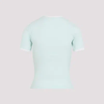 Courrèges Short Sleeve Crew Neck T-shirt Design In Blue