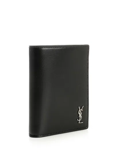 Saint Laurent Tiny Cassandre Wallets Black