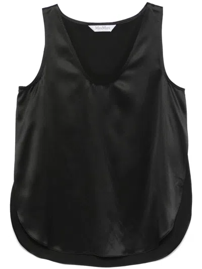 Max Mara Pure Silk Clothing Top In Black