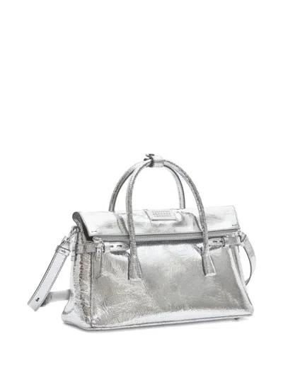 Maison Margiela Numerical-patch Tote Bag In Silver