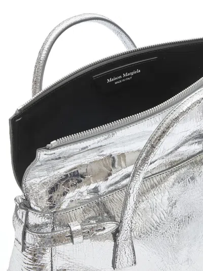 Maison Margiela Numerical-patch Tote Bag In Silver