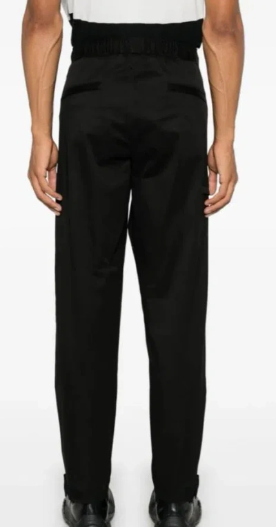 Moncler Cotton Blend Trousers In Black