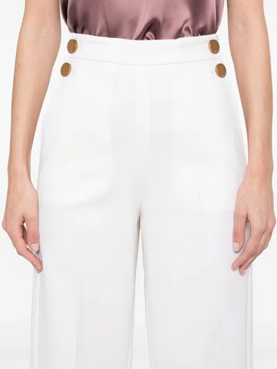 Max Mara Wool Blend Trousers In White