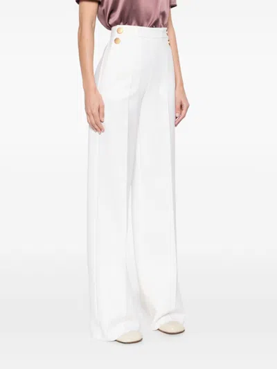 Max Mara Wool Blend Trousers In White