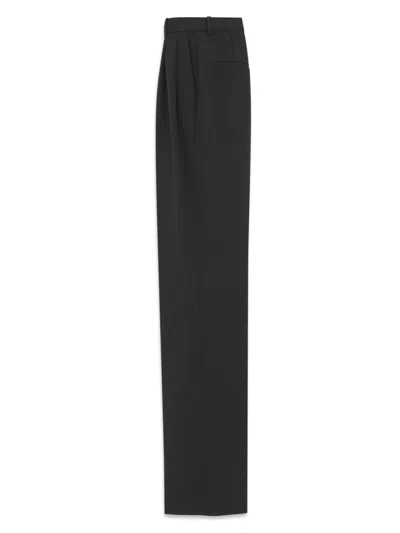 Saint Laurent High Waist Straight Leg Pants In Black