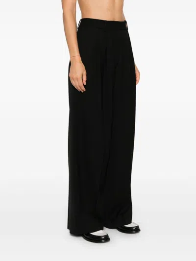 P.a.r.o.s.h Parosh Black Tailored Wide-leg Trousers In Black