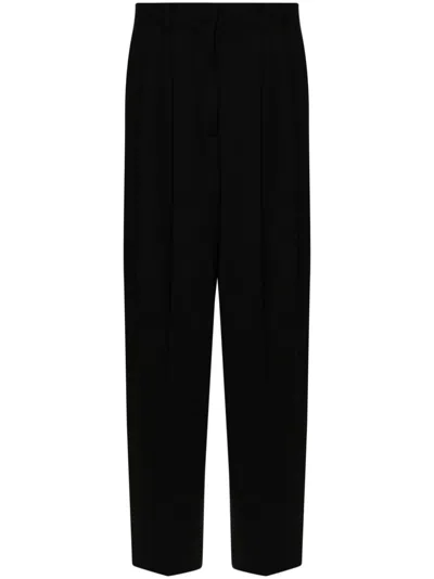 P.a.r.o.s.h Parosh Black Tailored Wide-leg Trousers In Black