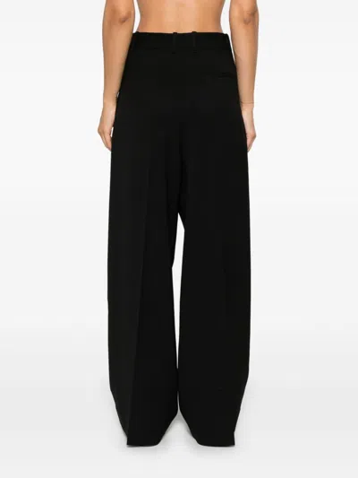 P.a.r.o.s.h Parosh Black Tailored Wide-leg Trousers In Black