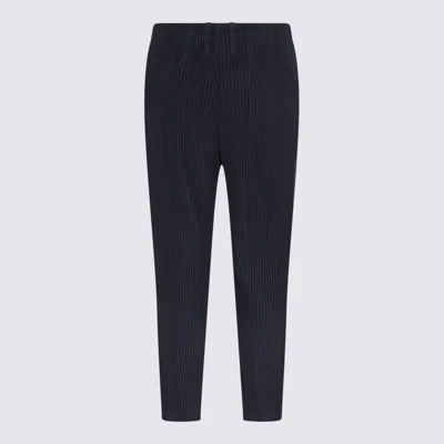 Issey Miyake Cropped Pleated Trousers For Modern Look In Black