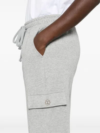 Twinset Twin-set Heather Grey Cargo Jogger Trousers In Gray