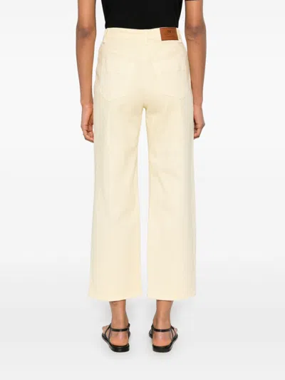 Elisabetta Franchi Stretch Cotton Blend Trousers In Neutral