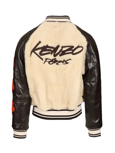 Kenzo Varsity Jackets Beige In Multi